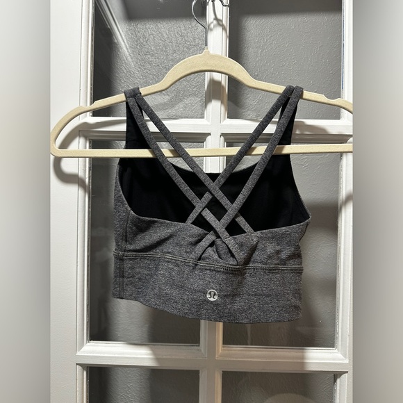 Lululemon Energy Bra *Long Line-Heathered Black - Picture 5 of 8